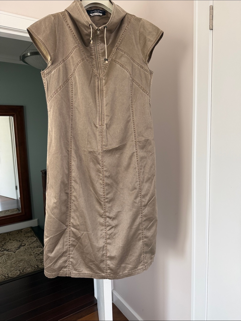 Marina Rinaldi Sport taupe cotton stretch short-sleeve casual dress size 21